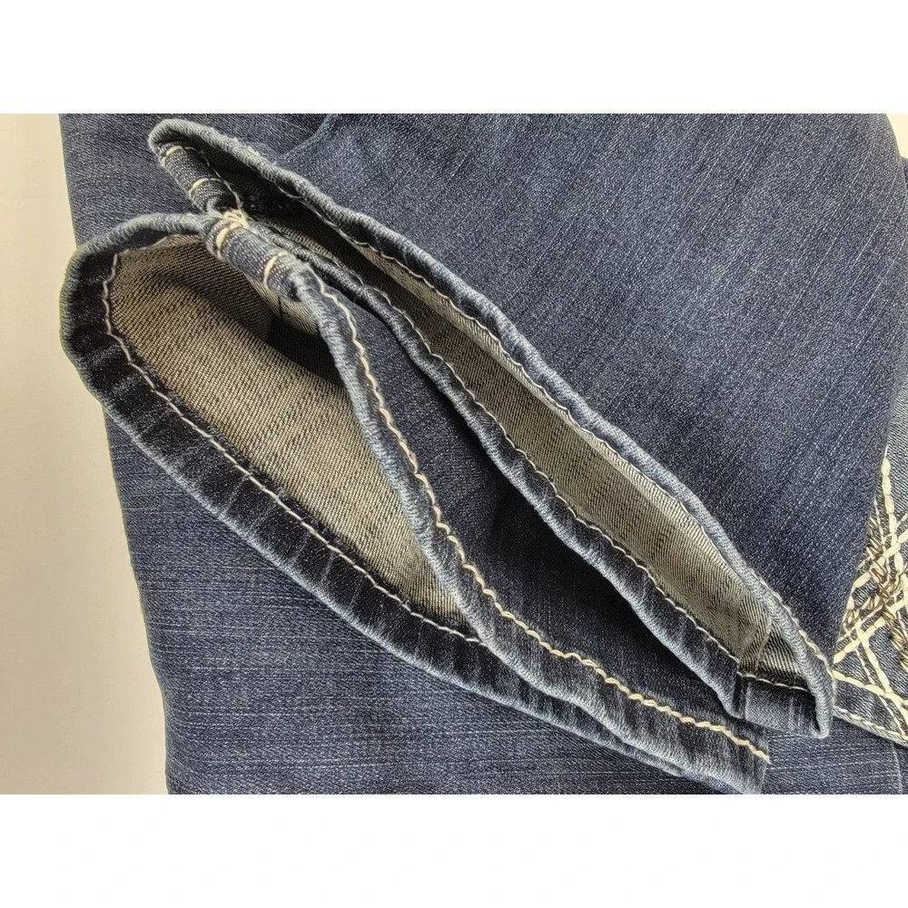 Ariat REAL Women's 32S Mid Rise Entwined Marine Bootcut Cowgirl Equestrian Jeans